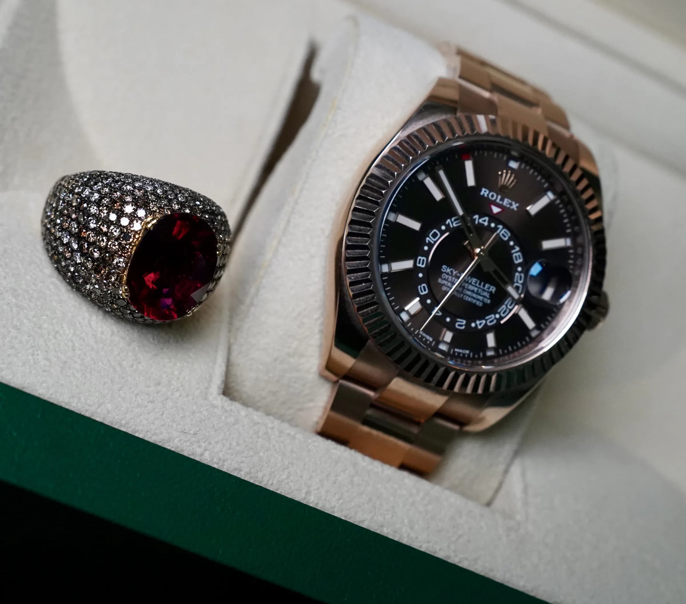 Rolex Sky-Dweller in Everose gold with a chocolate dial and Oyster bracelet