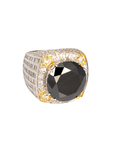 18K White Gold Diamond with Black Diamond Gents Ring