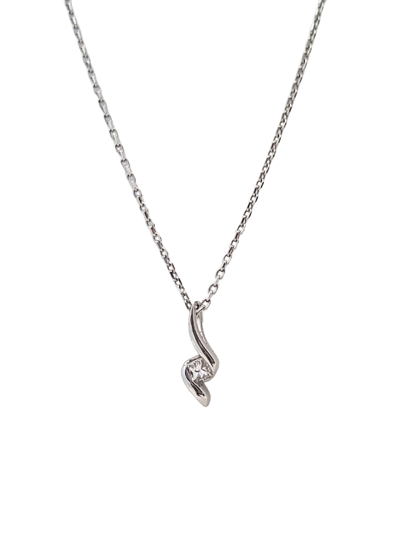 18K White Gold Diamond Necklace