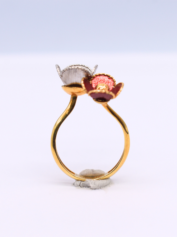 18K Tri Color Gold Ring