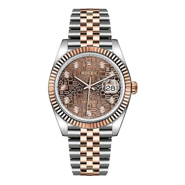 Rolex Datejust 126231 Chojdj Chocolate Diamonds Dial Fluted Rose Gold Bezel 36Mm Stainless Steel And 18K Rose Gold Unisex Watch