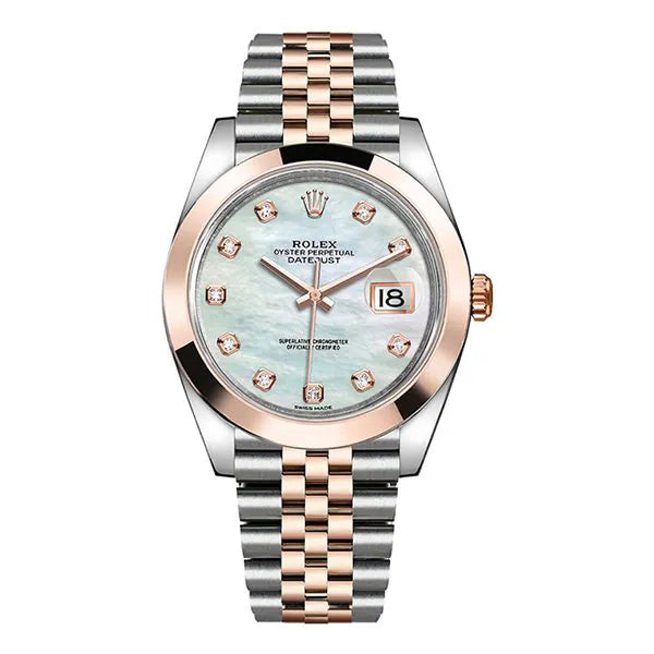 Rolex Datejust 126301 MDJ Mother Of Pearl Diamonds 41Mm Oystersteel And 18 Karat Everose Gold Men’S Watch