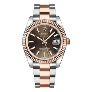 Rolex Datejust 126331 Choio Chocolate Index Fluted Bezel 41Mm Oystersteel And 18K Everose Gold Men’S Watch