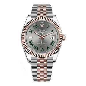 Rolex Datejust 126331 Grj Wimbledon 41Mm Everose Gold And Stainless Steel Jubilee Bracelet Men’s Watch