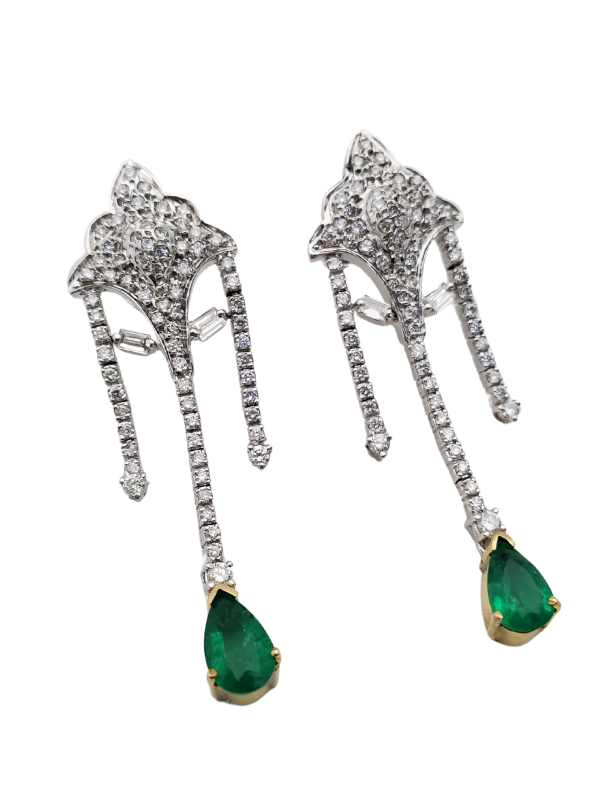 Emerald Diamond Earring