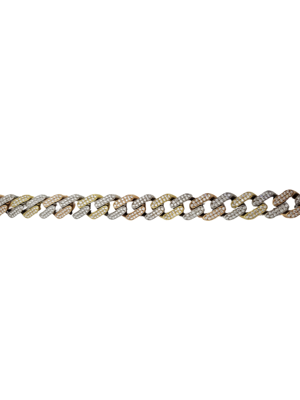 18K Tri-Color Diamond Gold Bracelet