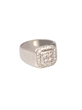 White Gold Diamond Cluster Gents Ring
