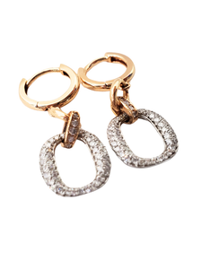 18K White & Yellow Gold Diamond Earring