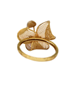 18K Yellow Gold Flower Designed Ring