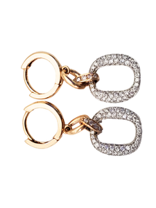 18K White & Yellow Gold Diamond Earring