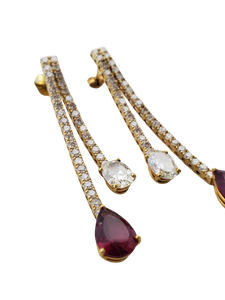 RUBY AND DIAMOND EARRING