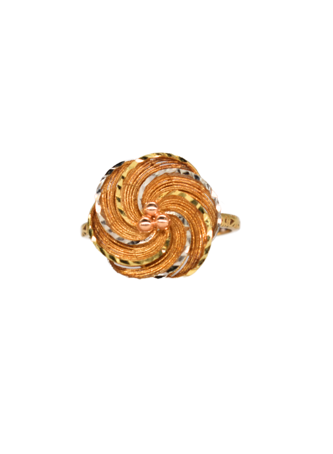 18K Yellow Gold Flower Ring