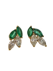 Emerald and diamond Earring