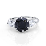 18K White Gold Diamond with Onyx Center Stone