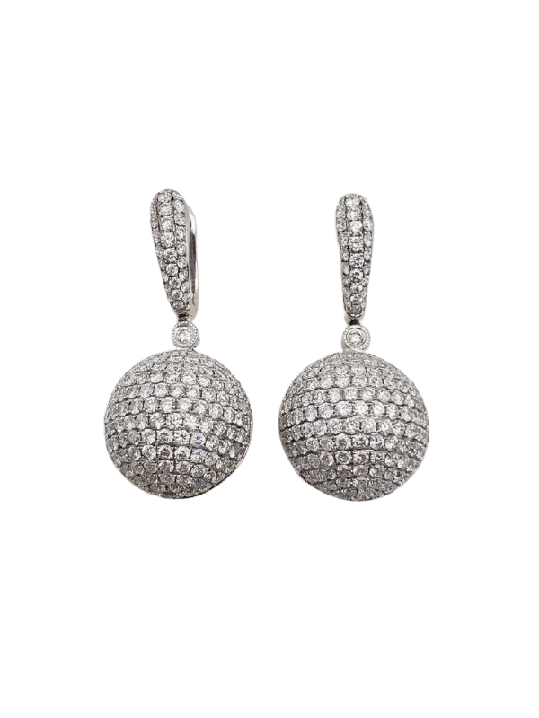 Diamond drop Ball design Earring