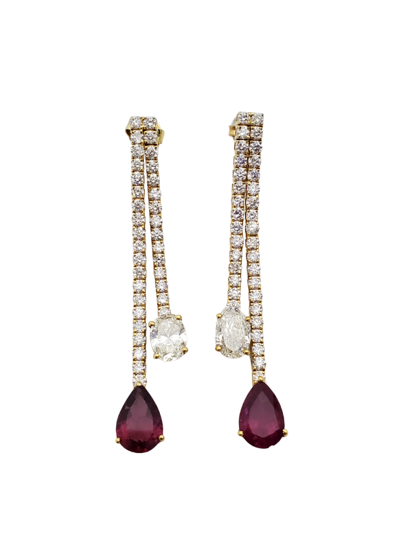 RUBY AND DIAMOND EARRING