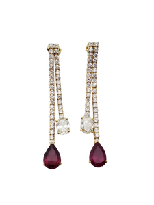 RUBY AND DIAMOND EARRING