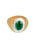 18K White & Yellow Gold Diamond with Emerald Ring