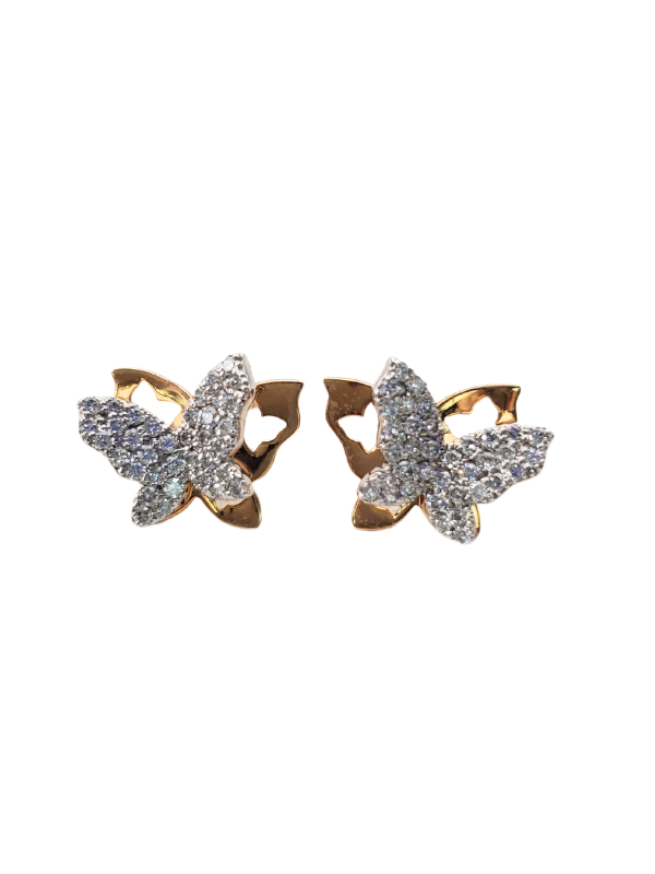 18K White & Yellow Gold Diamond Earring