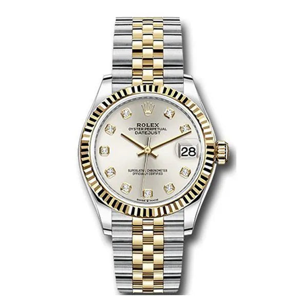 Rolex Datejust 278273 Sdj Yellow Goldand Steel 31Mm Silver Diamond Dial Jubilee Bracelet Ladies Watch