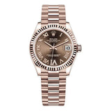 Rolex Datejust M278275-0025 Chodr6P 31Mm Everose Gold Chocolate Dial With Diamonds Ladies Watch