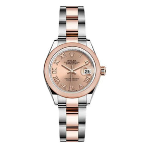 Rolex Datejust 279161 Suro Domed Bezel 28Mm Steel & Everose Gold Sundust Roman Dial Ladies Watch