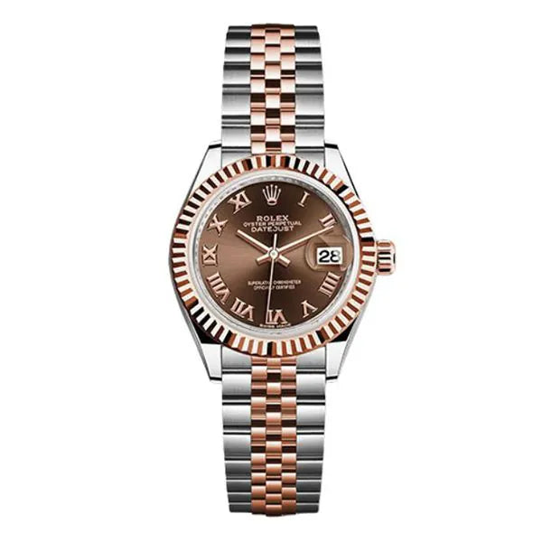 Rolex Datejust 279171 Chorj Steel And Everose Gold Rolesor 28Mm Chocolate Roman Dial Ladies Watch