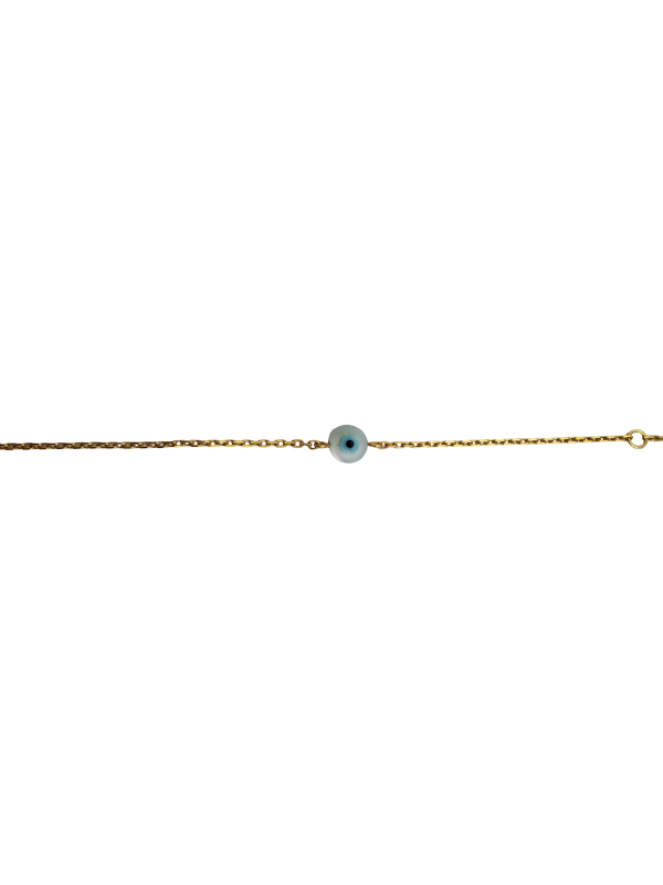 18K Yellow Gold Evil Eye Bracelet