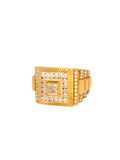 18k yellow gold diamond gents ring .