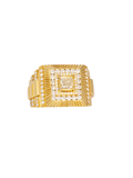 18k yellow gold diamond gents ring .