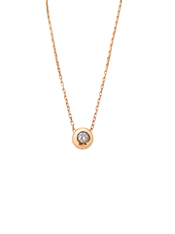 18K Rose Gold Diamond Necklace