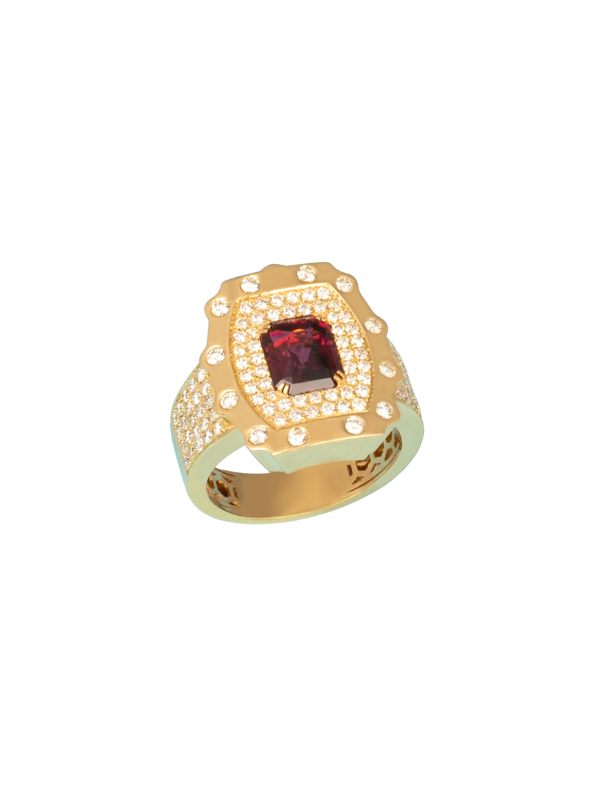 Vintage-Inspired Yellow Gold Ruby and Diamond Ring