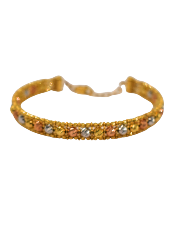 18K Tri-Color Gold Bangle