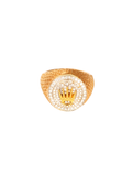 18k yellow gold diamond gents ring
