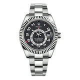 Rolex Sky Dweller 326939 Bk 18Kt White Gold Bezel Arabic Numerals Black Dial 42Mm Men’S Watch