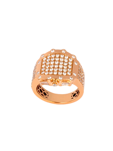 18K Rose Gold Diamond Gents Ring