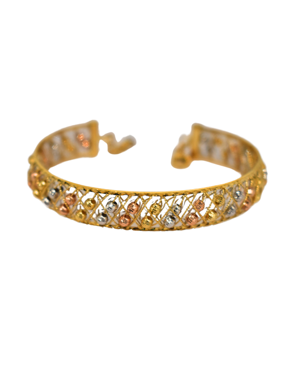 18K Tri-Color Gold Bangle