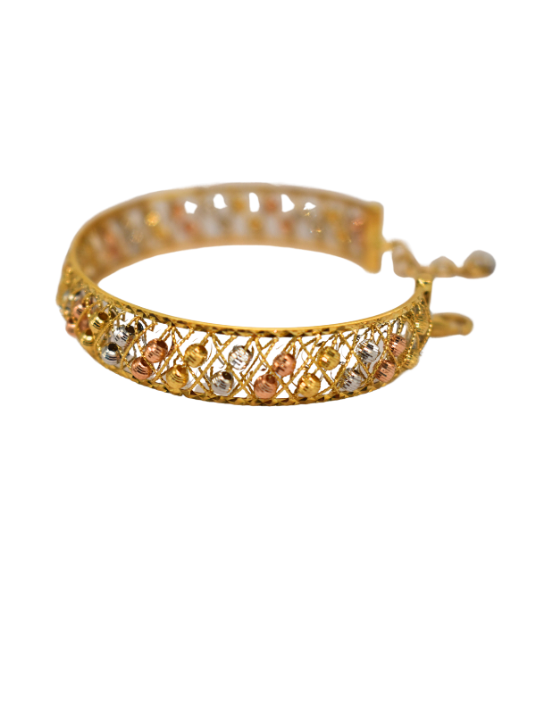 18K Tri-Color Gold Bangle