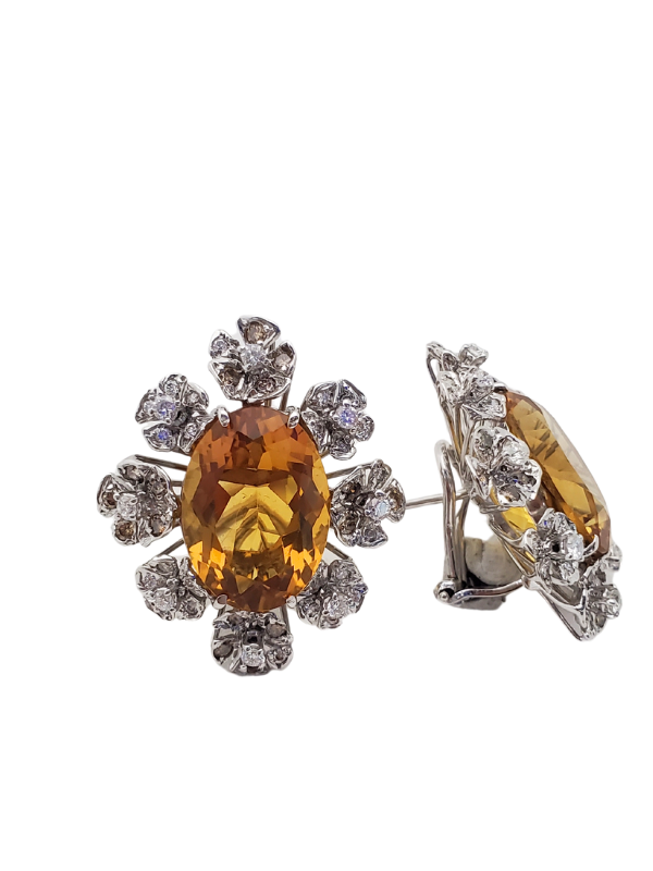 Diamond and Citrine Earring