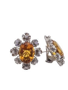 Diamond and Citrine Earring