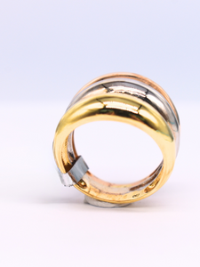 18K Tri Color Gold Ring