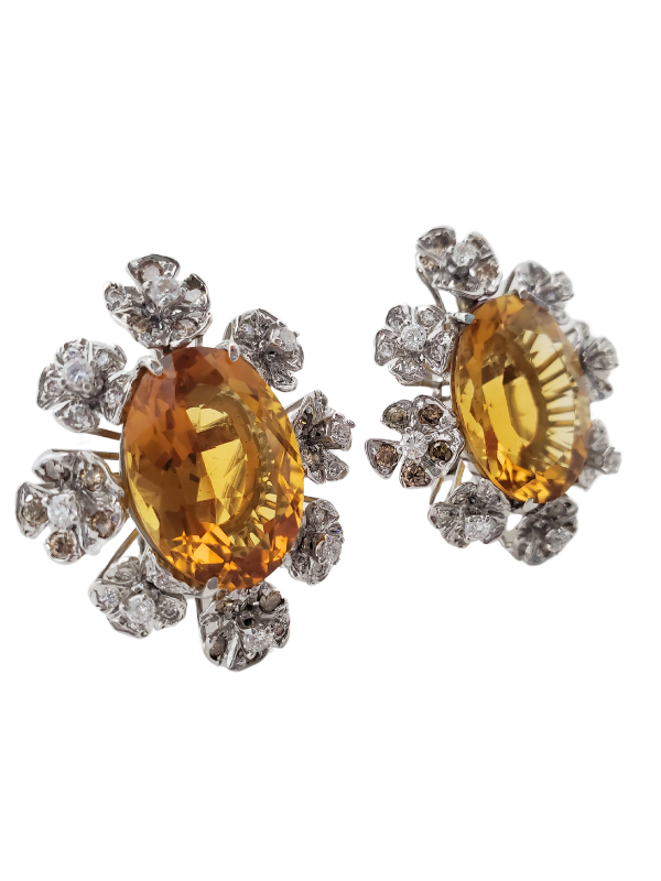 Diamond and Citrine Earring