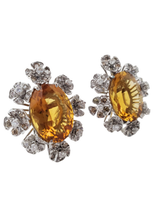 Diamond and Citrine Earring