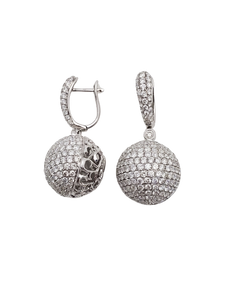 Diamond drop Ball design Earring