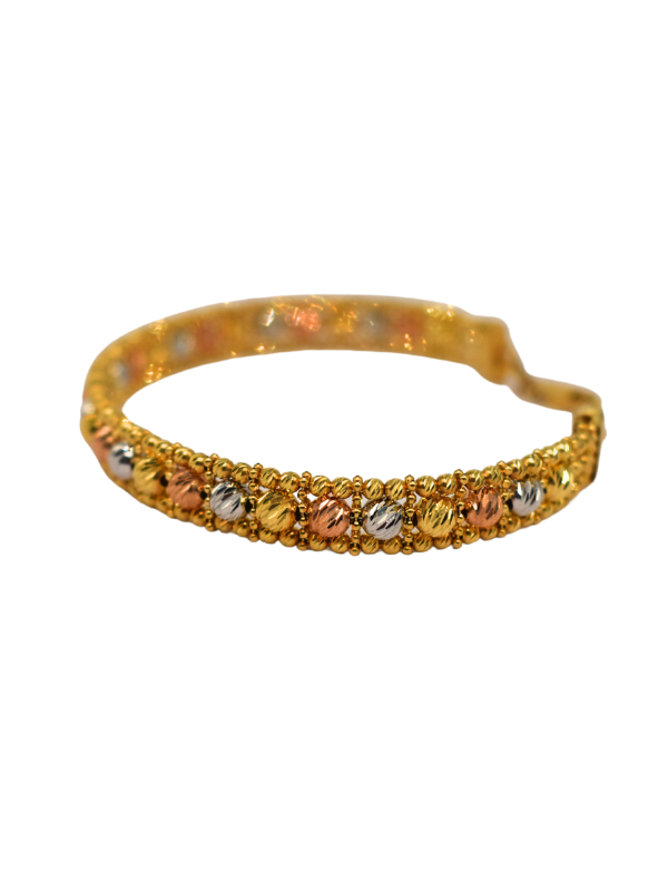 18K Tri-Color Gold Bangle