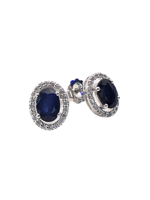 18K White Gold Diamond Earring