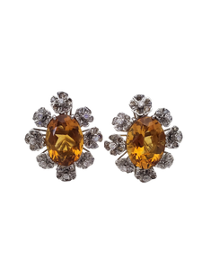 Diamond and Citrine Earring