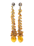 18K White Gold Citrine Briolette Earring