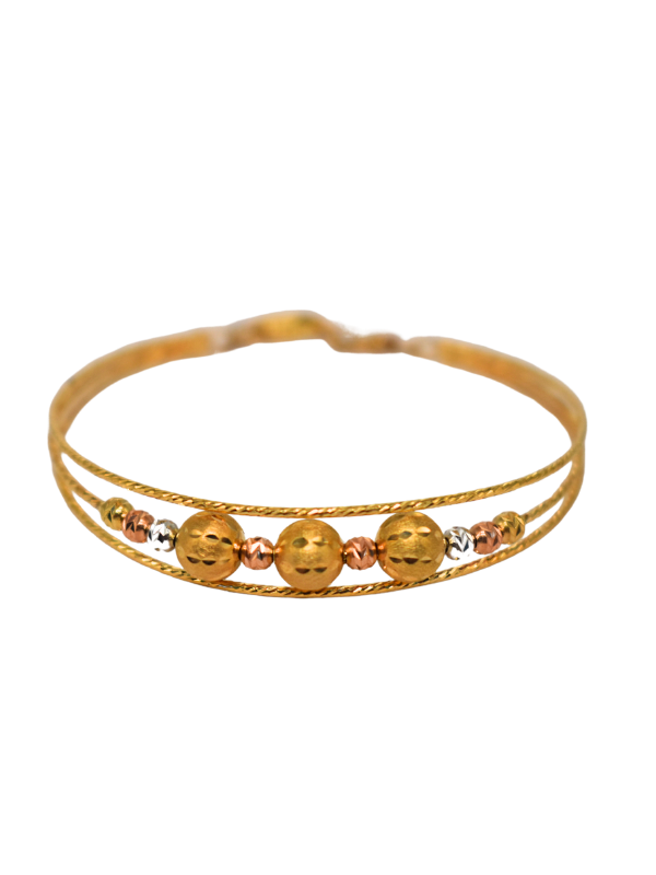 18K Tri-Color Gold Bangle