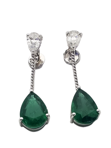 Diamond & Emerald Earring